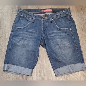Levi Strauss & Co Vintage Bermuda Cuffed Button Fly Jeans Shorts Low Rise Y2K 5